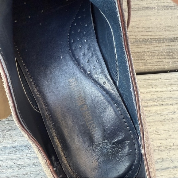 Johnston & Murphy Oxford Saddle Dress Shoes 10M - Gray Suede Leather - Picture 14 of 17